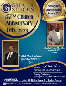 Greater St. John 57th Anniversary @ Greater St. John | Denver | Colorado | United States